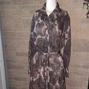 Vintage Mary Roberts hippie boho paisley dress w/ belt  42 chest 40 waist